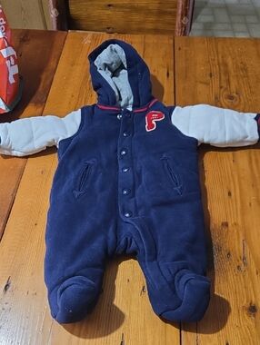 Ralph Lauren  Hooded Footed One-Piece Snowsuit Sz 3 Months